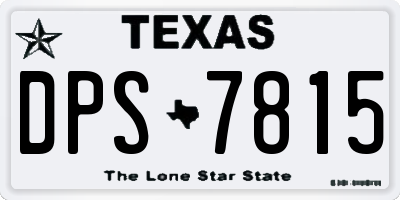 TX license plate DPS7815