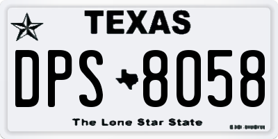 TX license plate DPS8058