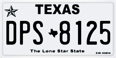 TX license plate DPS8125