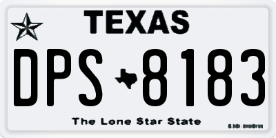 TX license plate DPS8183