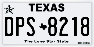 TX license plate DPS8218