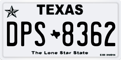 TX license plate DPS8362