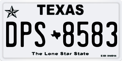 TX license plate DPS8583