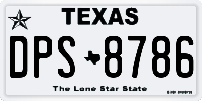 TX license plate DPS8786