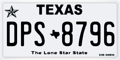 TX license plate DPS8796