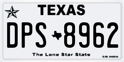 TX license plate DPS8962
