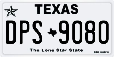 TX license plate DPS9080