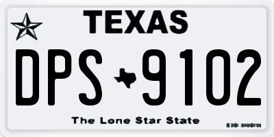TX license plate DPS9102
