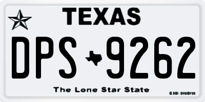 TX license plate DPS9262
