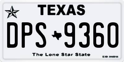 TX license plate DPS9360