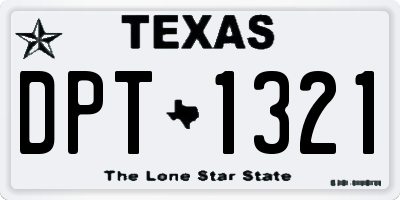 TX license plate DPT1321