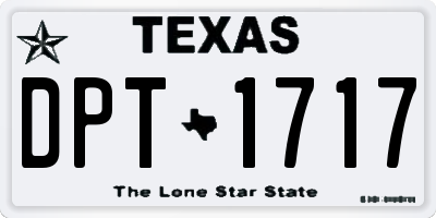 TX license plate DPT1717