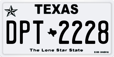 TX license plate DPT2228