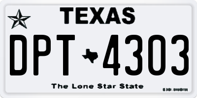 TX license plate DPT4303