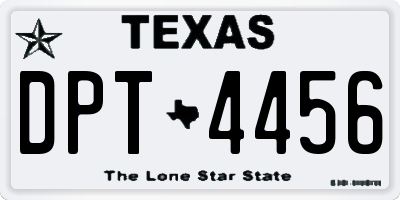 TX license plate DPT4456