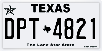 TX license plate DPT4821