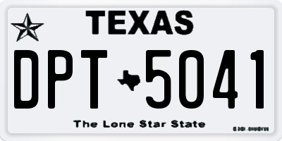 TX license plate DPT5041