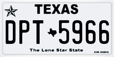 TX license plate DPT5966
