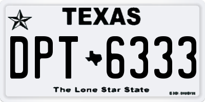 TX license plate DPT6333