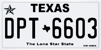 TX license plate DPT6603