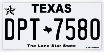 TX license plate DPT7580