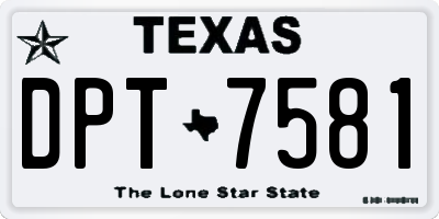 TX license plate DPT7581