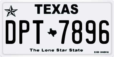 TX license plate DPT7896