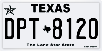 TX license plate DPT8120