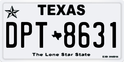 TX license plate DPT8631