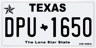 TX license plate DPU1650