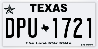 TX license plate DPU1721