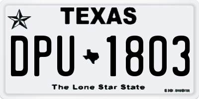 TX license plate DPU1803