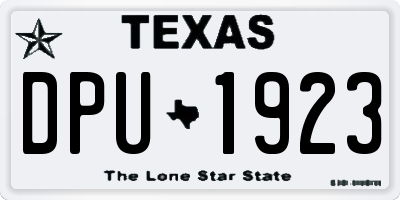 TX license plate DPU1923