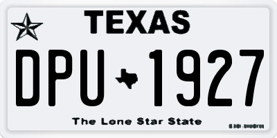 TX license plate DPU1927