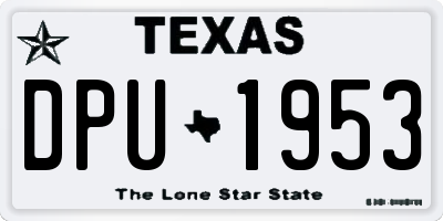 TX license plate DPU1953