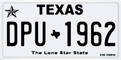TX license plate DPU1962