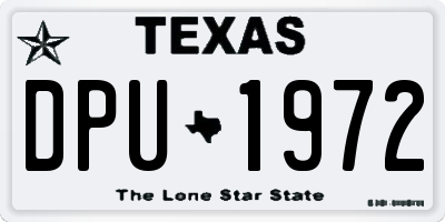 TX license plate DPU1972