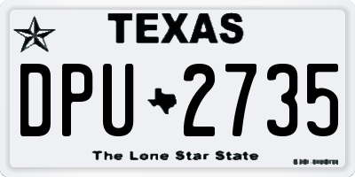 TX license plate DPU2735