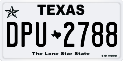 TX license plate DPU2788