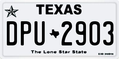 TX license plate DPU2903