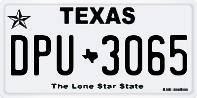 TX license plate DPU3065