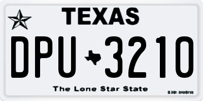 TX license plate DPU3210