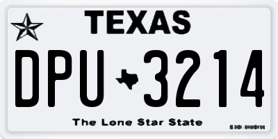 TX license plate DPU3214