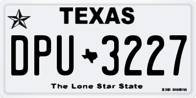 TX license plate DPU3227