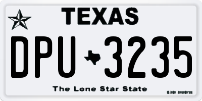 TX license plate DPU3235