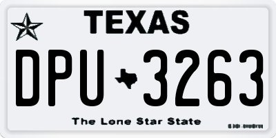 TX license plate DPU3263