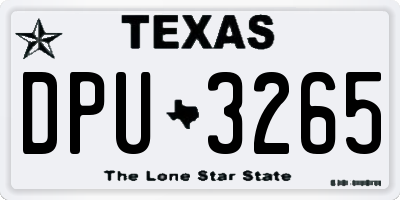 TX license plate DPU3265