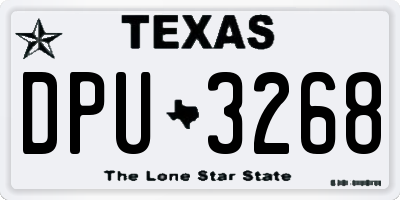 TX license plate DPU3268