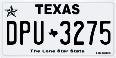 TX license plate DPU3275