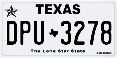 TX license plate DPU3278